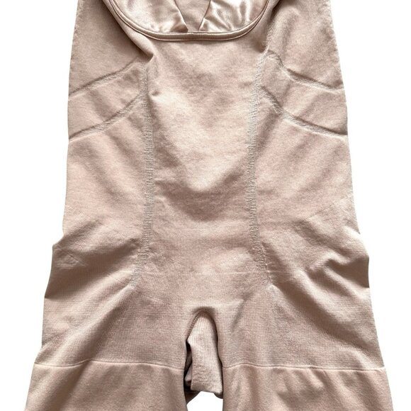 Spanx Rose Gold 2325 Size Large Open-Bust Mid-Thigh Body Shapewear Bodysuit NEW - Picture 7 of 9